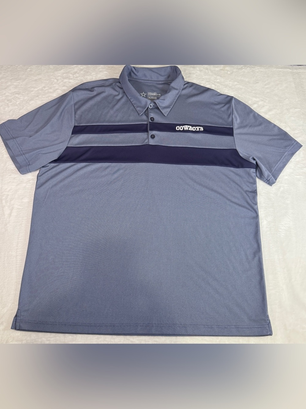 Dallas Cowboys Authentic Polo Shirt Men’s 2XL Gray Blue Performance Short Sleeve